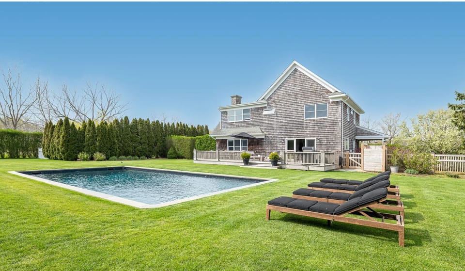 Specious backyard with heated pool