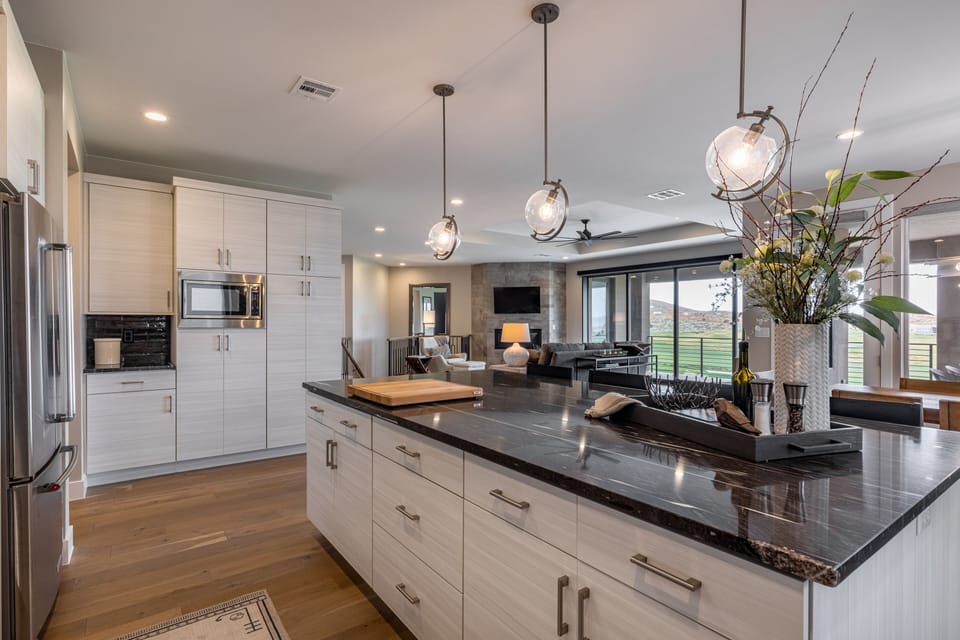 Kitchen View - This sleek, modern kitchen has all the best upgrades to make cooking a breeze!