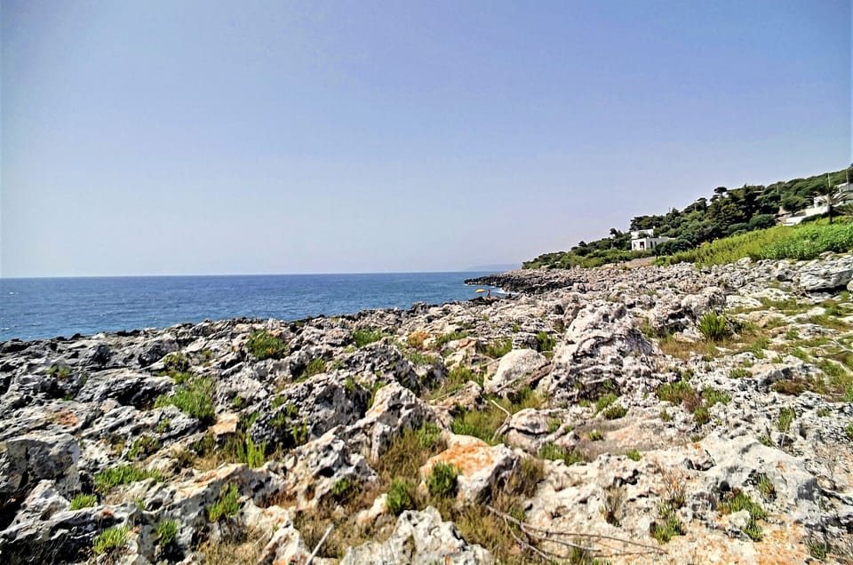 The coast in the area is rocky, with many sea accesses from the rocks.
