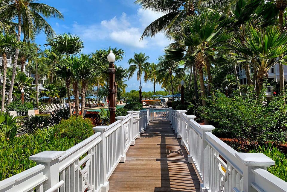 Property is surrounded by lush landscape