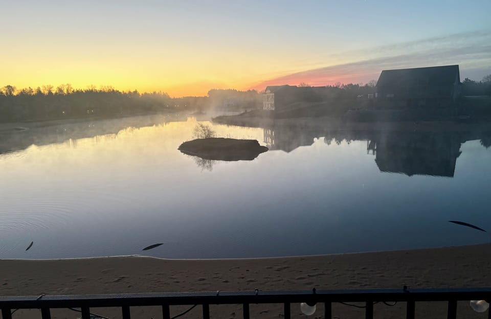 Beautiful sunrise view from the deck