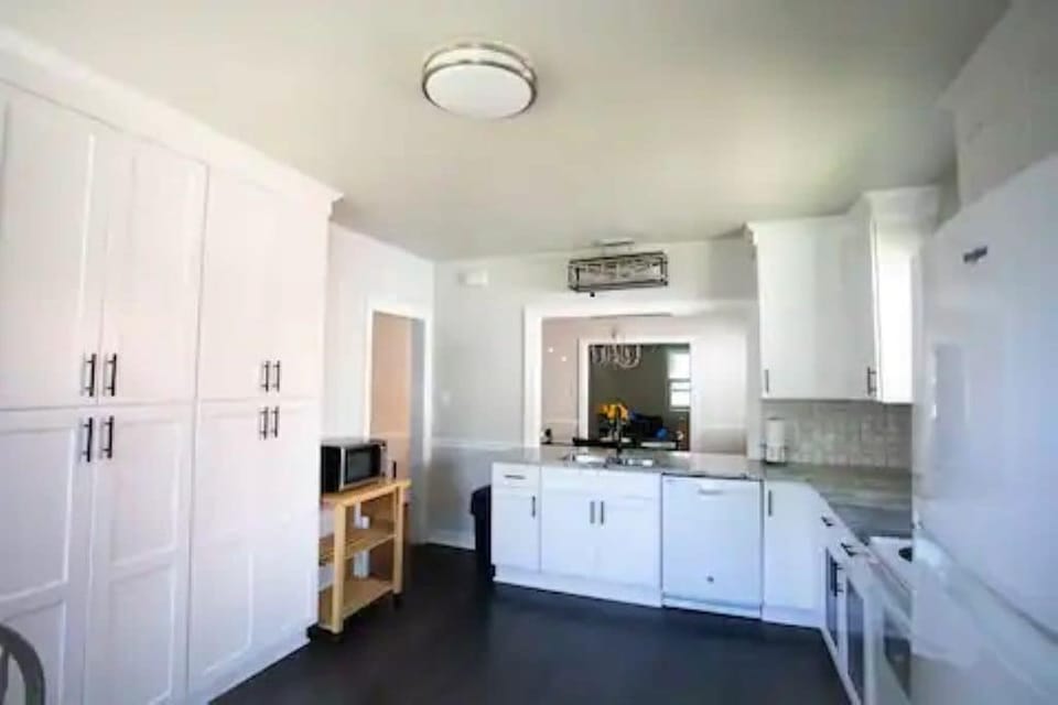 Back door view of kitchen