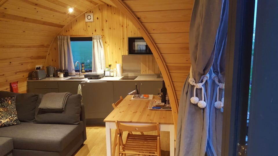 Bass Rock Pod - Sitting area and kitchen - 