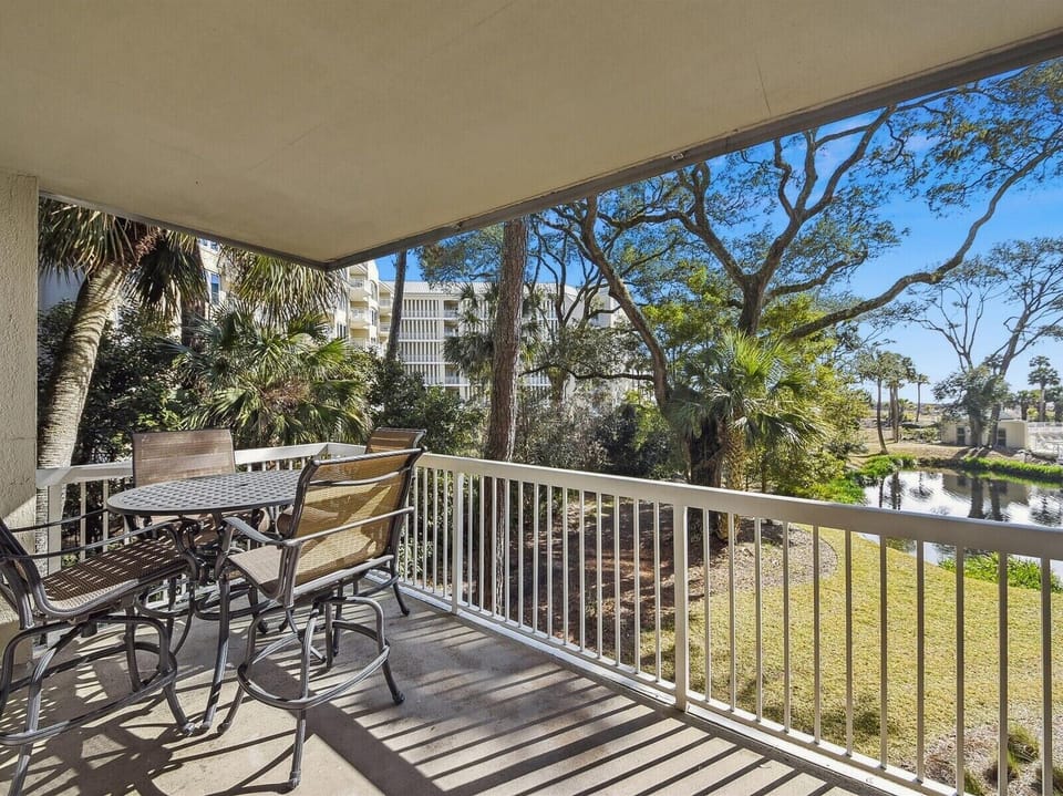 Peeks of the oceanfront pool and Atlantic Ocean can be seen from 101 Barrington Arms