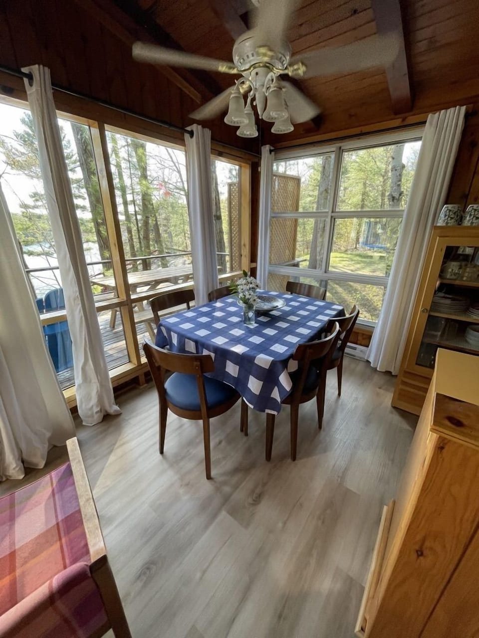 Dining area with lovely view.