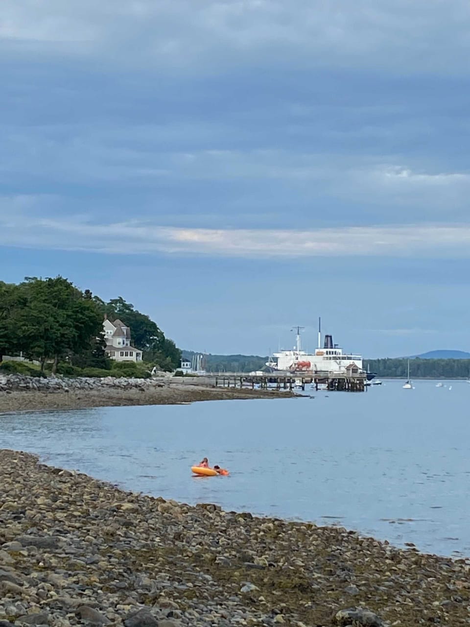 Looking towards Castine Harbor and the State of Maine from the beach