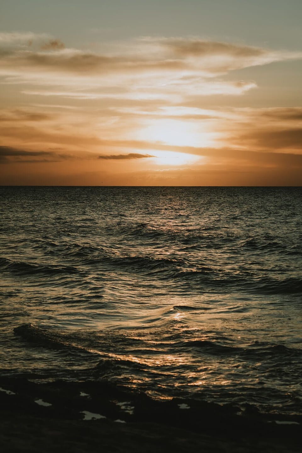 Sunset over the ocean.