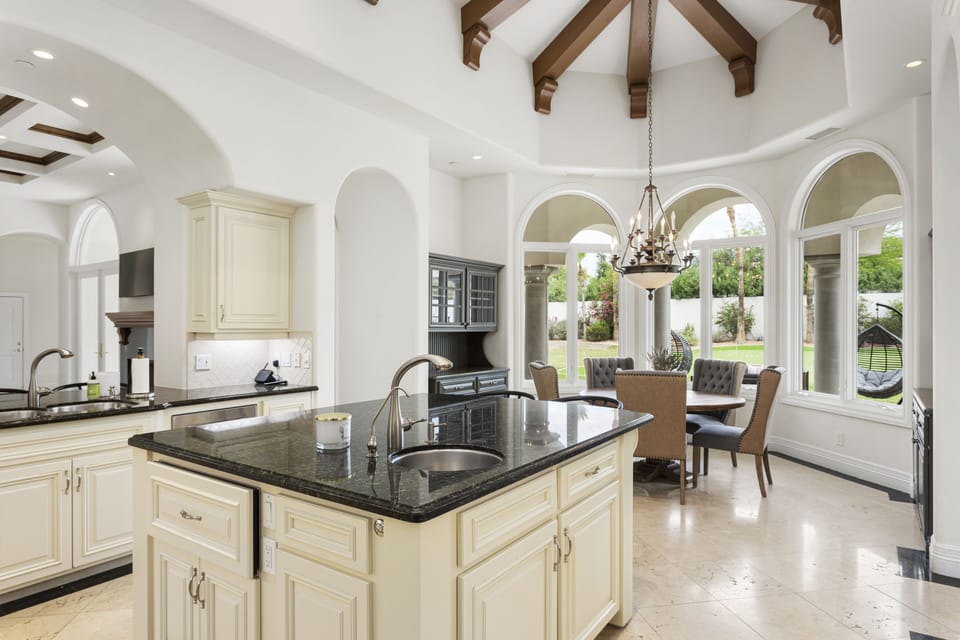 Your gourmet kitchen with extra seating for the more casual breakfast.