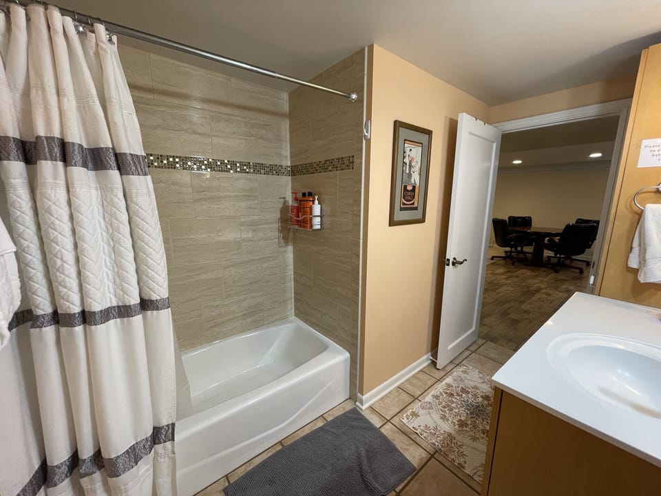 Full tub and shower