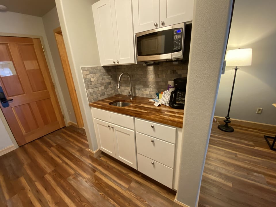 Kitchenette with microwave