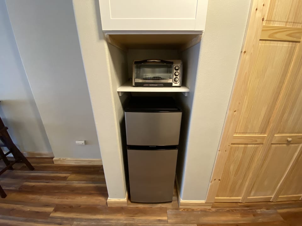 Mini-fridge and toaster oven