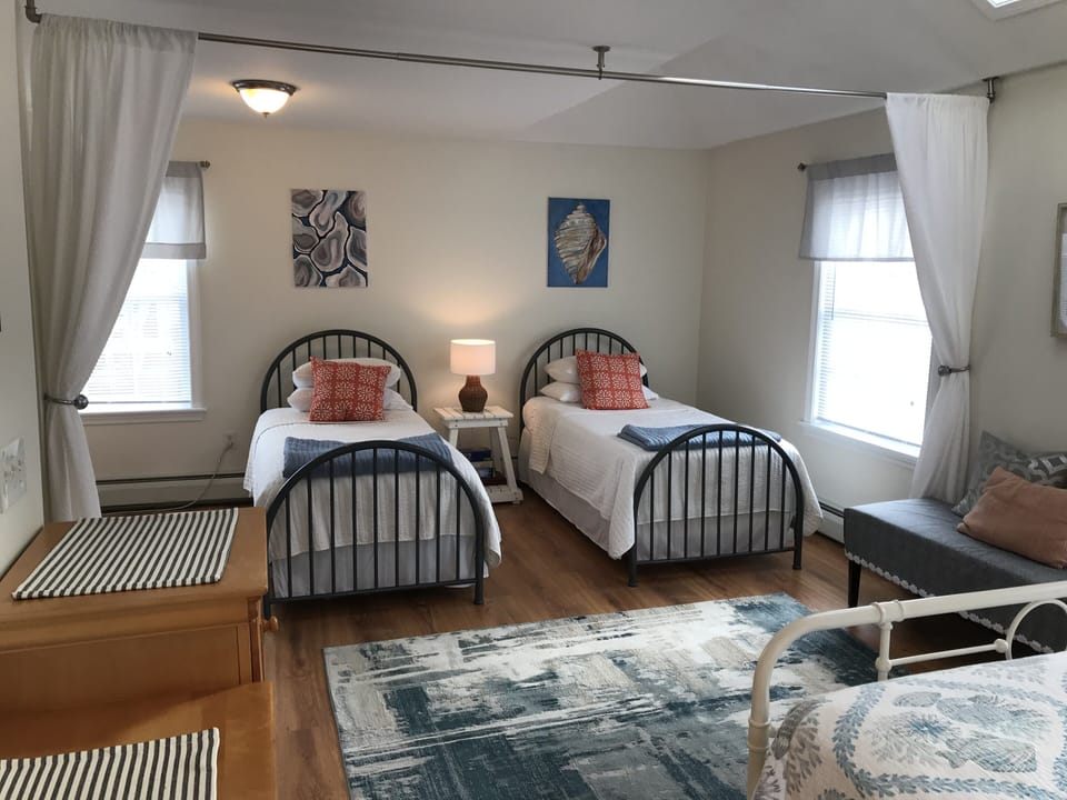 privacy curtains separate sleeping spaces