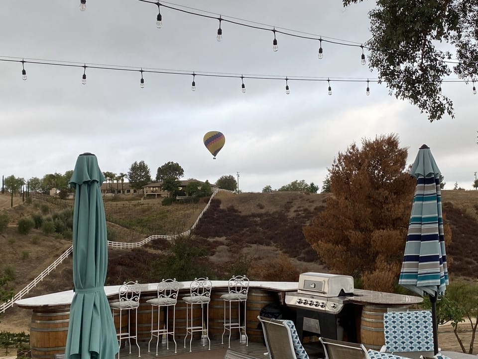 The patio is a great place for coffee and to see early morning hot air balloons.