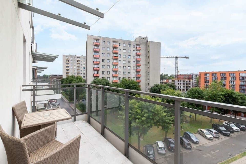 The balcony offers a private retreat with scenic views of the area.