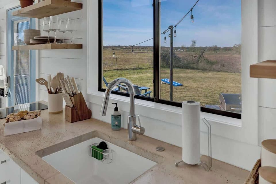 Wash up with a view.