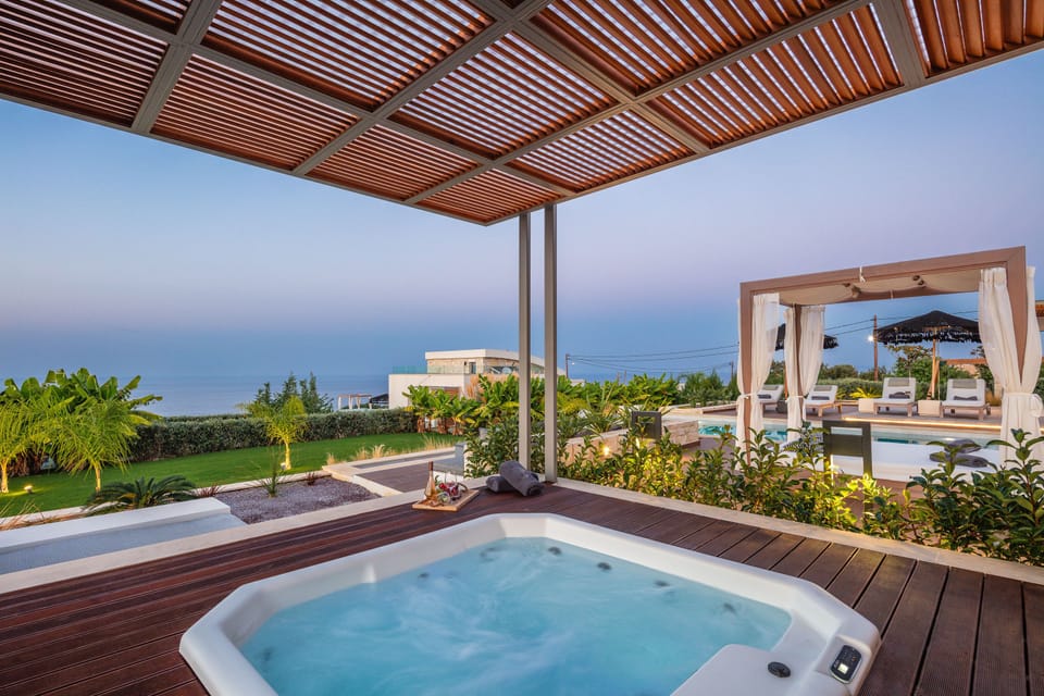Experience pure tranquility in your private outdoor hot tub.