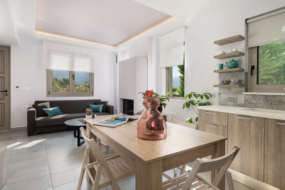 The bright colors and minimal design make the space cozy and hospitable! 