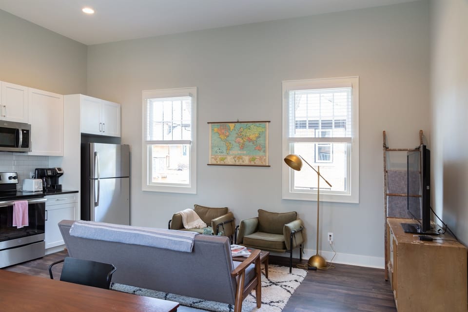 "Great location. Close to good restaurants, bakery and coffee shops. Easy street parking. The interior is spacious, clean and well appointed. Really nice to have in unit laundry." Carrie - 5 Star Review