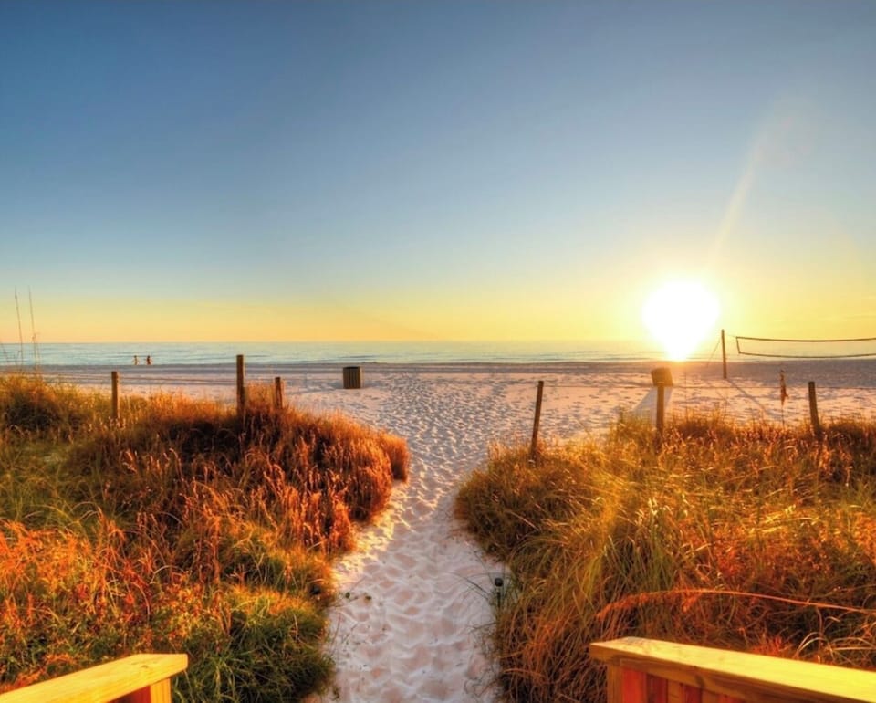 Beachfront walkway.
