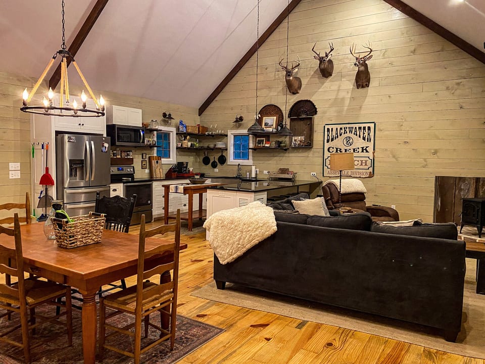 Living Room, Dining Room, and Kitchen