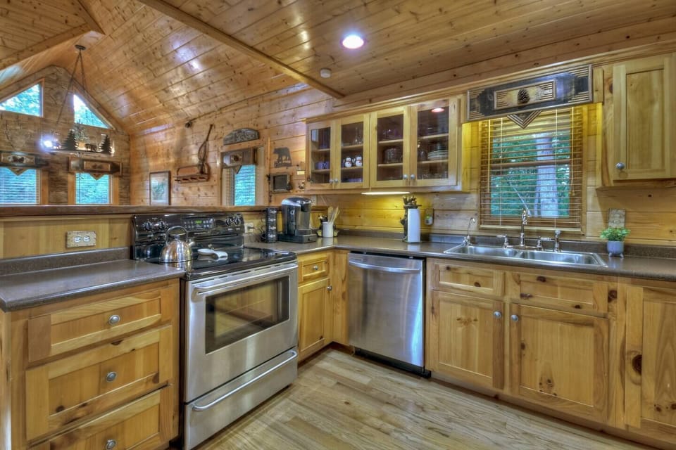 Overlook the dining area and living room from the attached kitchen!