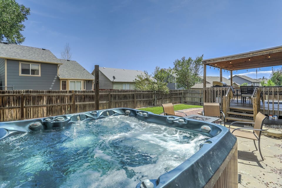 Relax by the comfort of the fire pit or soak away in the hot tub!