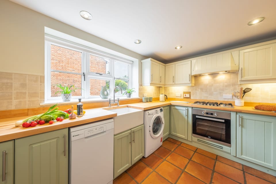 Ground floor: A country style fitted kitchen