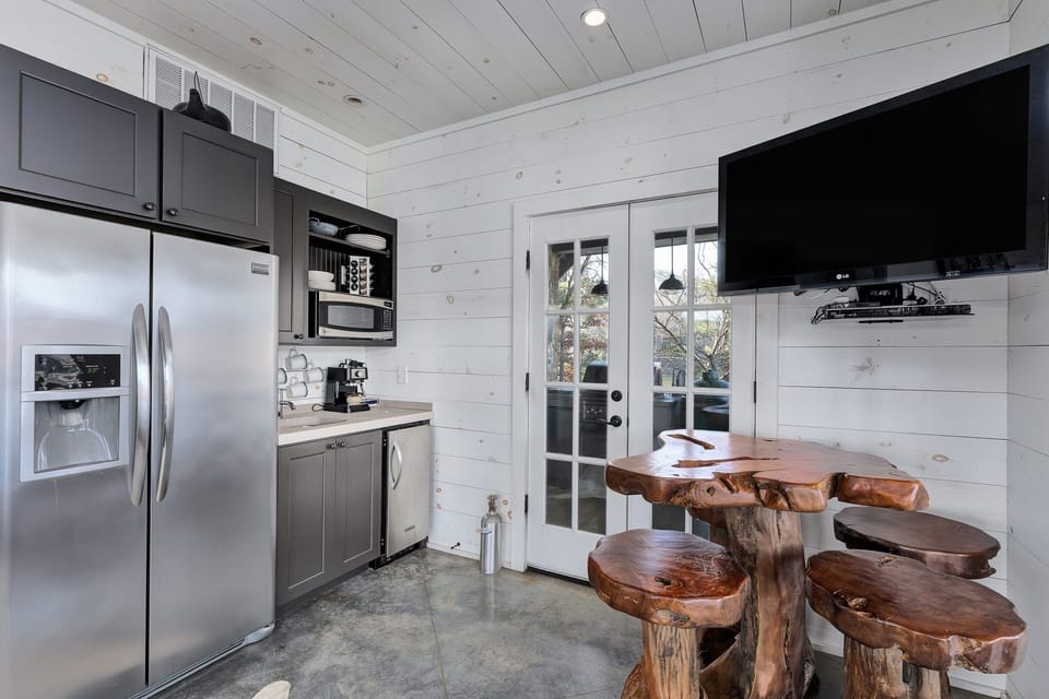 Second fridge and ice maker in downstairs living area