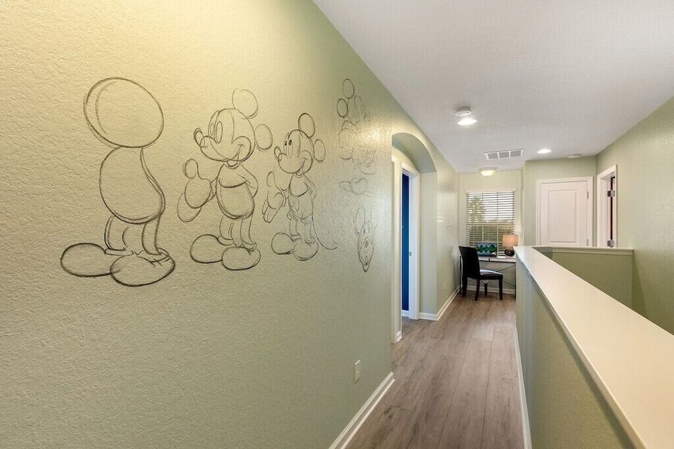 Custom DIsney murals throughout the home.