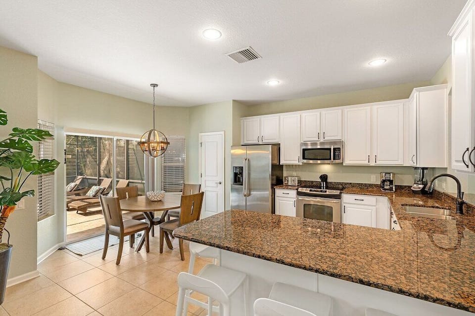 Fully stocked kitchen for all your cooking needs.