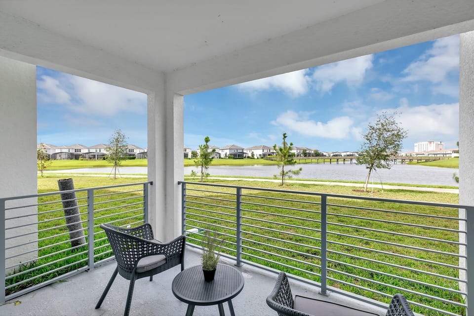 Balcony w/ lake view.