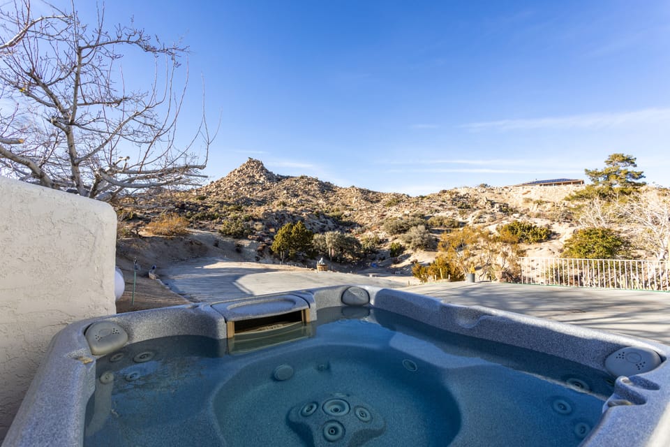 Relax in the hot tub while enjoying the view.  
