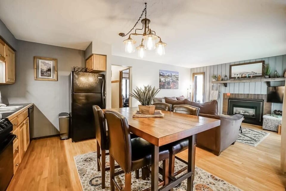 View of the dining area and living room