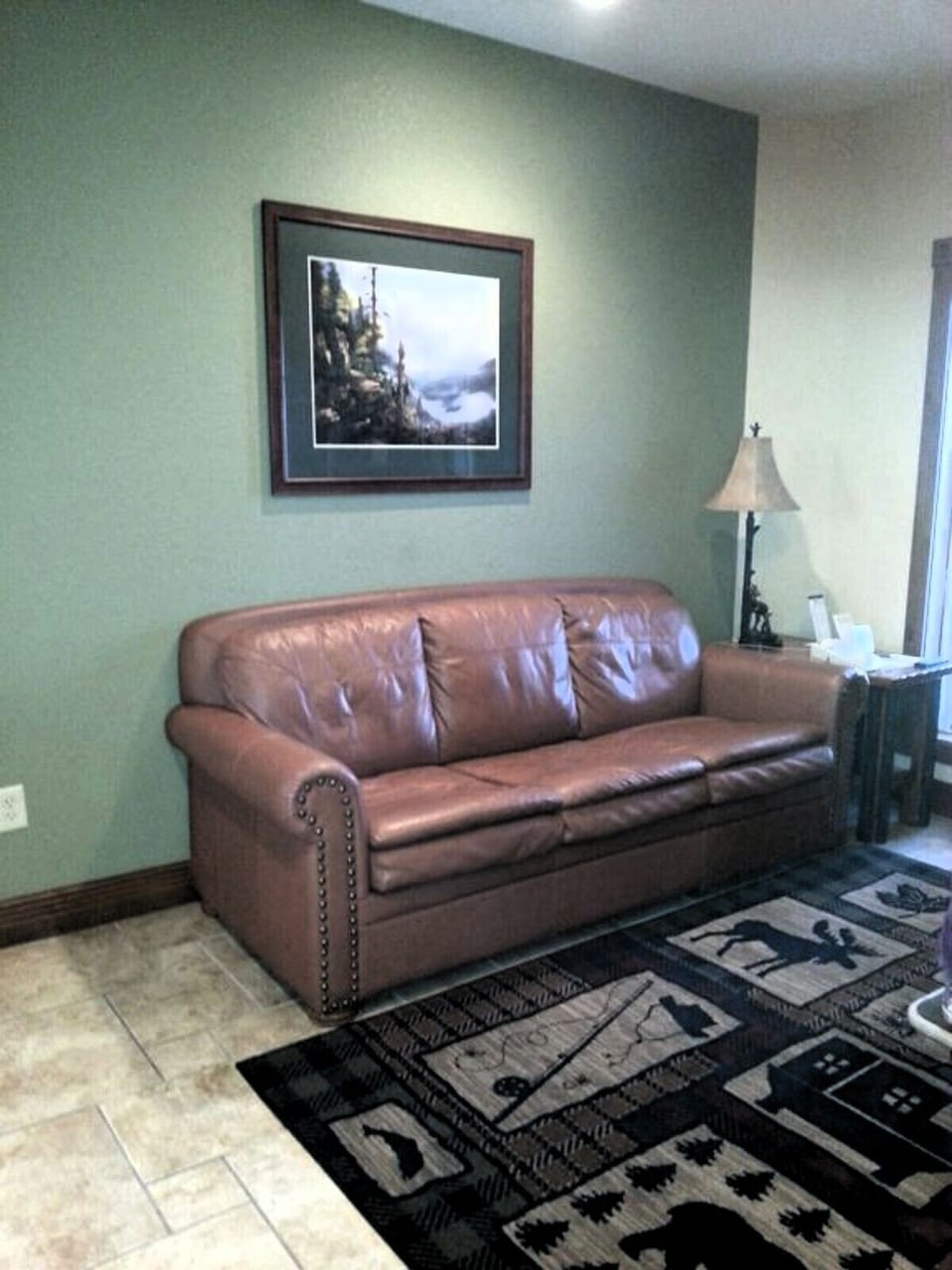 Sleeper sofa in living room
