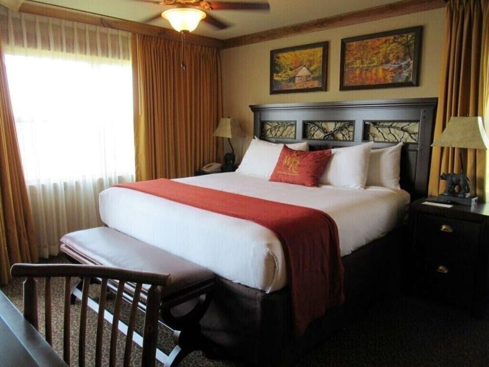 King-size bed in bedroom.