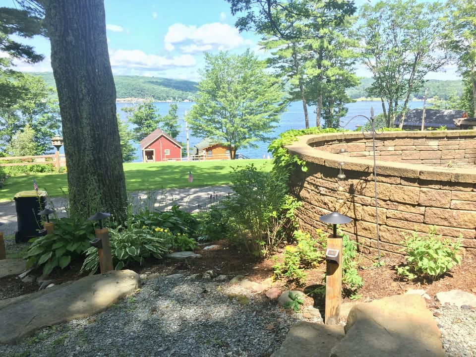 View of Lake Bomoseen from the patio. 