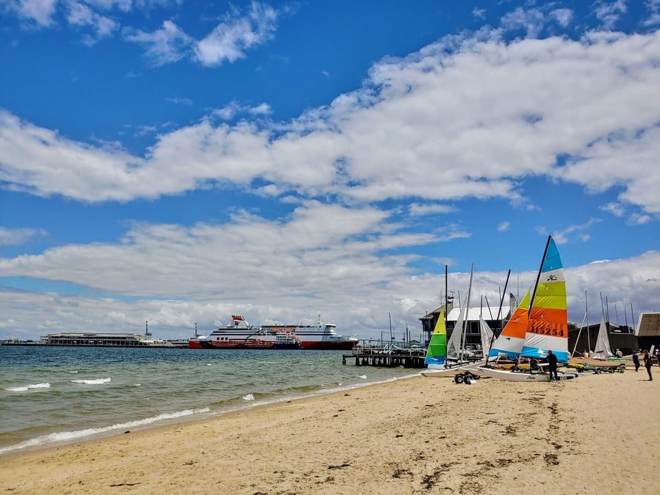 Sea, sand, boats, blue skies - perfection
Photo: Roger Tall