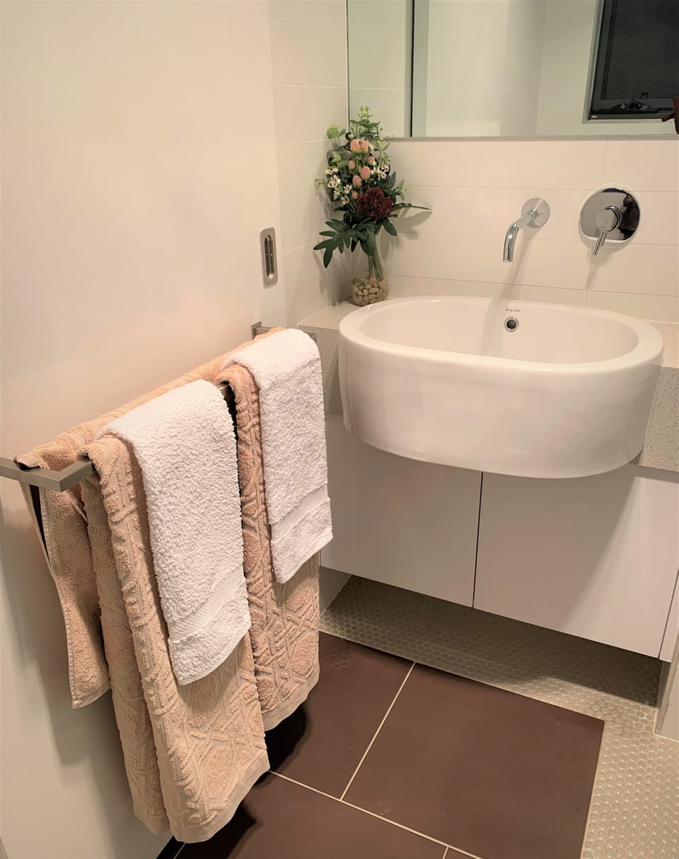 Vanity basin with luxurious absorbent towels