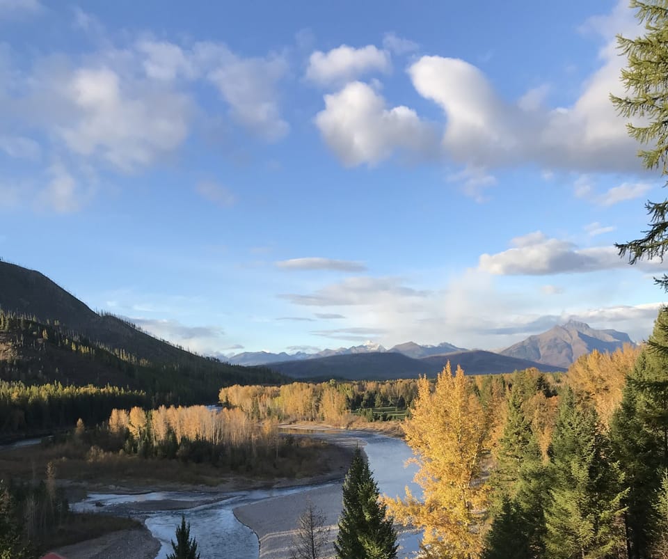 Sun setting on a beautiful fall evening
