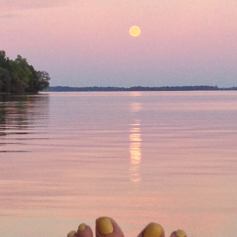 Moon rises