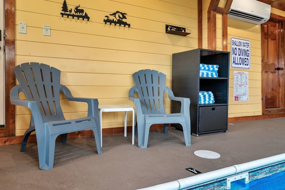 Plenty of seating and pool towels provided for our guests.