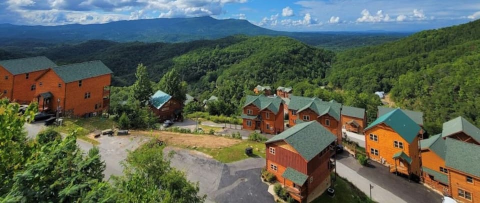 Untouched photo taken from the back deck looking towards Mount Bluff and homes in our community. NOT A DRONE PHOTO.