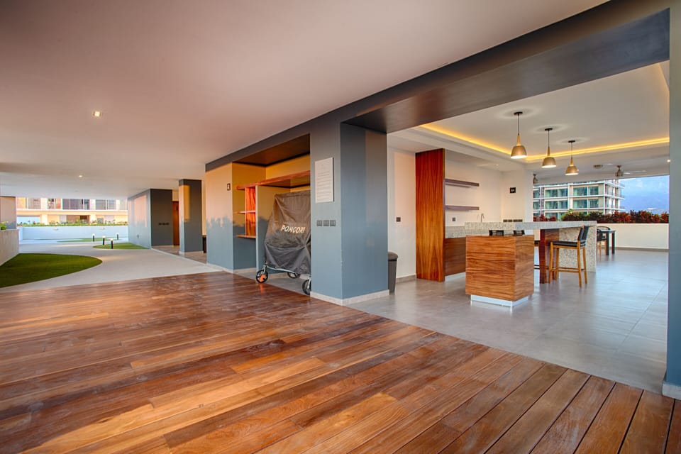Common area space for ping pong matches and group gatherings