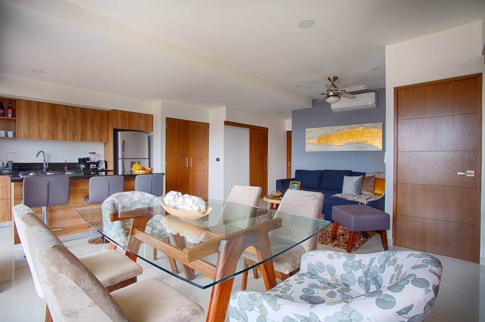 Dining and living areas