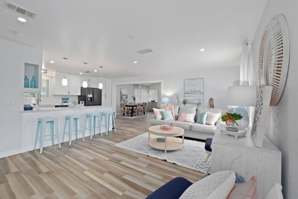 Spacious and bright open-concept living space