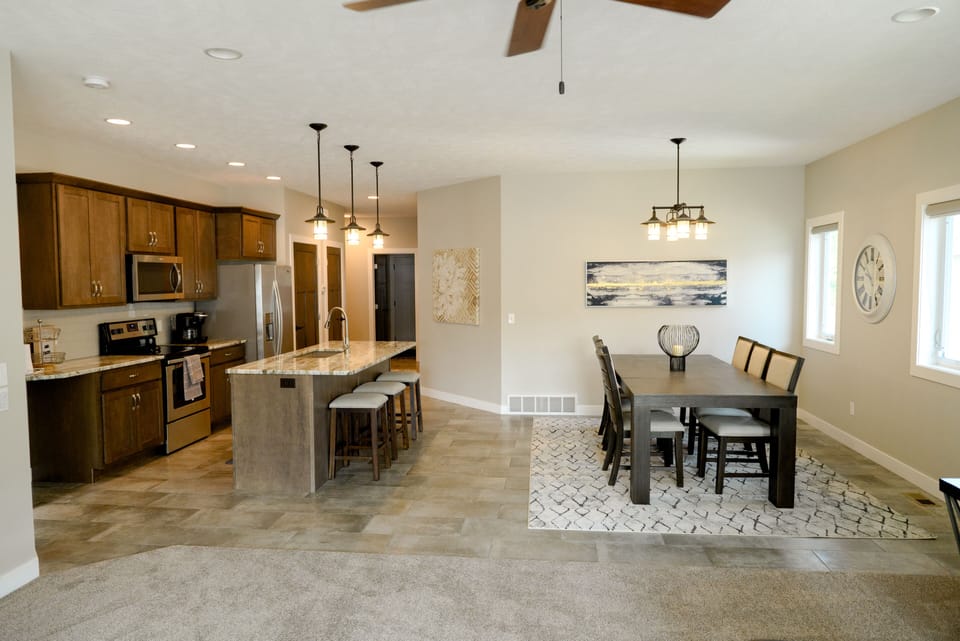 view of kitchen and dining 