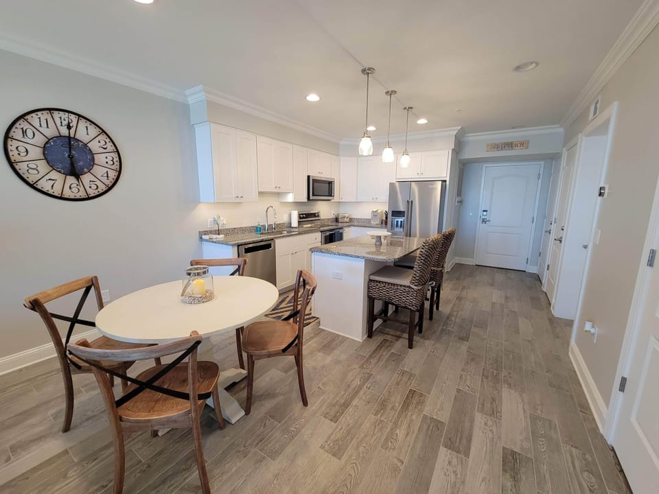 Dining area for 4 plus kitchen island seats