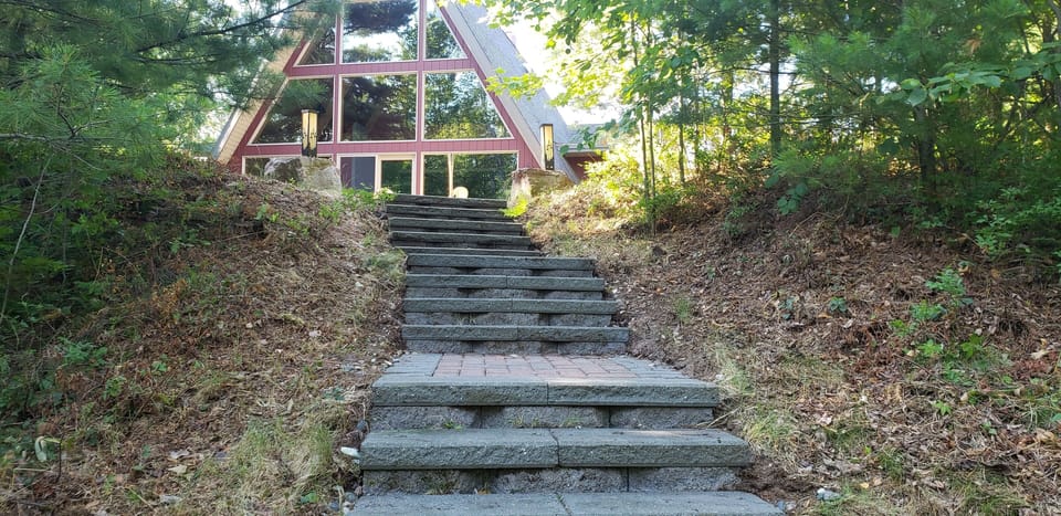follow the path down to the lake 