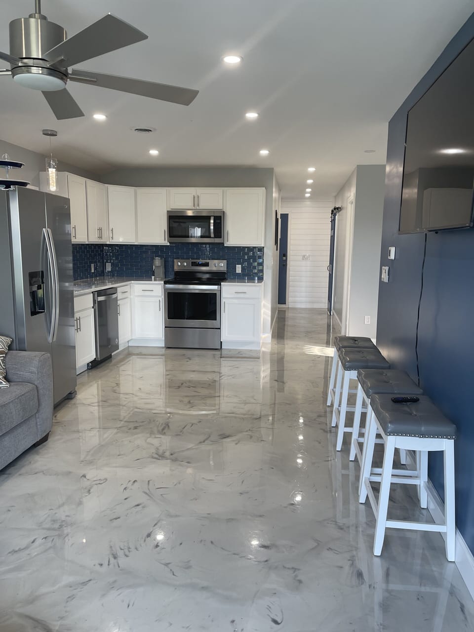 Kitchen view from back entrance