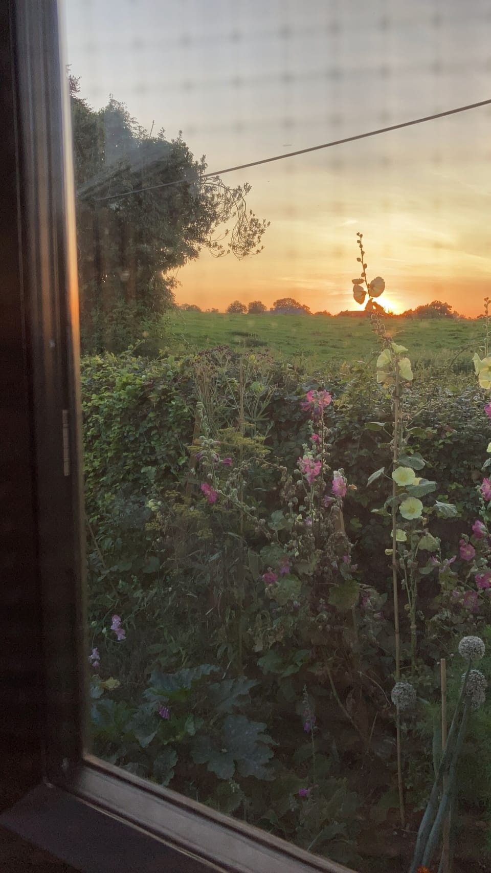 Sunset from the bedroom window in the Shepherds Hut